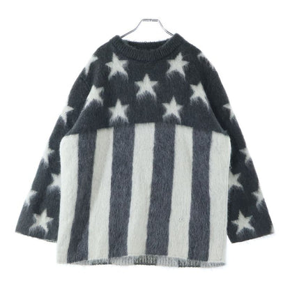 Louis Vuitton 19AW USA Flag Mohair Knit Sweater Gray Rm192 RIS Hhn98w