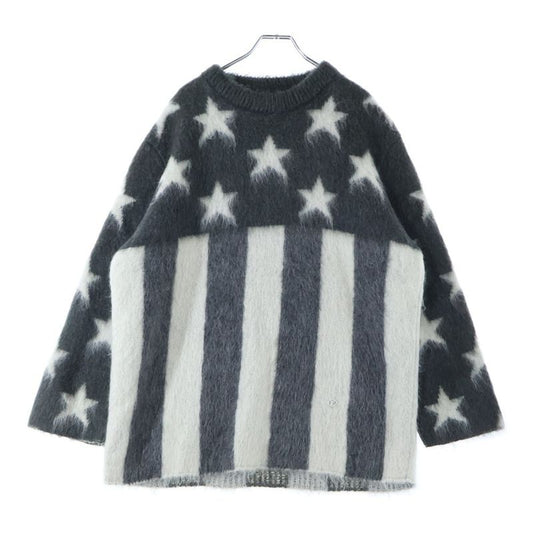 Louis Vuitton 19AW USA Flag Mohair Knit Sweater Gray Rm192 RIS Hhn98w