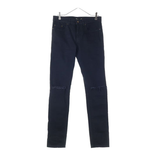 Saint Laurent Paris Crash Skinny Crushed Skinny Denim With Button Logo Imprint