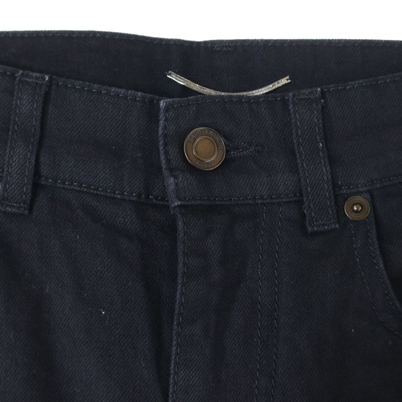 Saint Laurent Paris Crash Skinny Crushed Skinny Denim With Button Logo Imprint