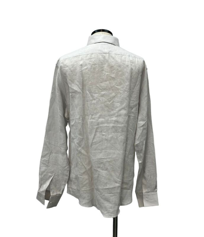Hermes Long Sleeve Shirt Linen Men's Size 43 17 (2xl) Hermes