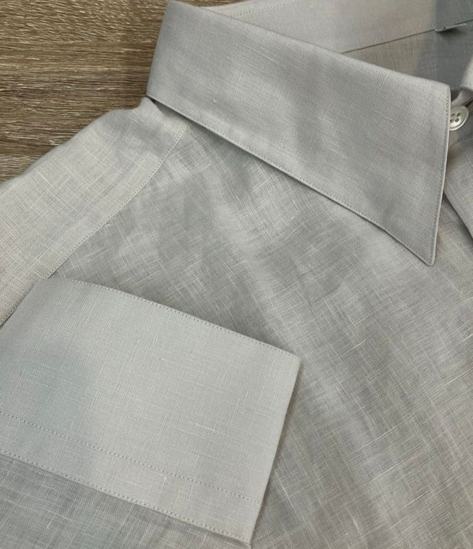 Hermes Long Sleeve Shirt Linen Men's Size 43 17 (2xl) Hermes