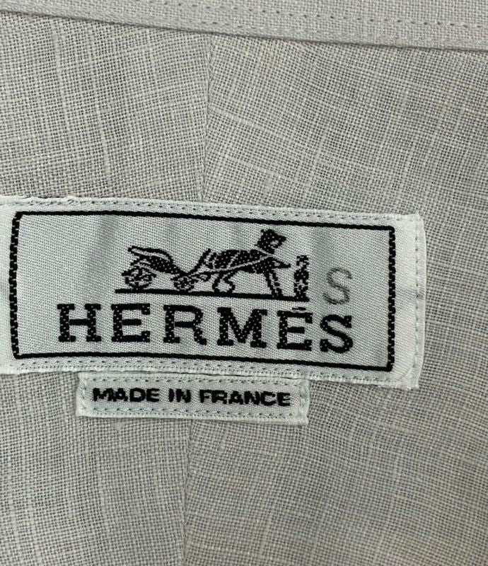 Hermes Long Sleeve Shirt Linen Men's Size 43 17 (2xl) Hermes