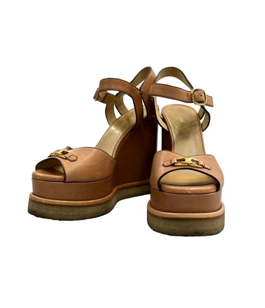 Celine Wedge Sole Sandals Women's Size 37 (L) Celine