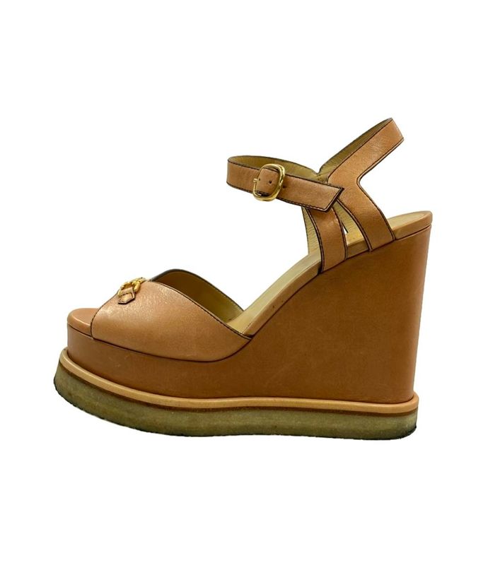 Celine Wedge Sole Sandals Women's Size 37 (L) Celine