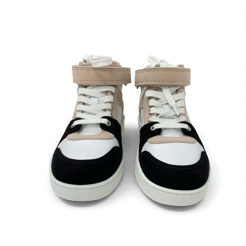 Hermes Freestyle Sneakers Shoes Leather Suede White Pink Beige Black Unused