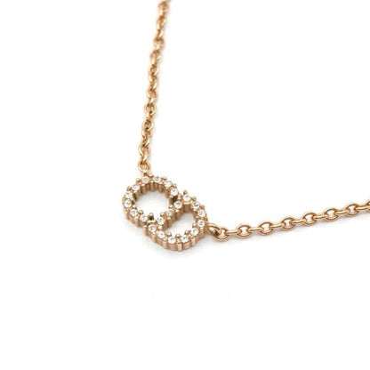 Christian DIOR Clair D LUNE Necklace Pendant Choker Gold Logo Rhinestone