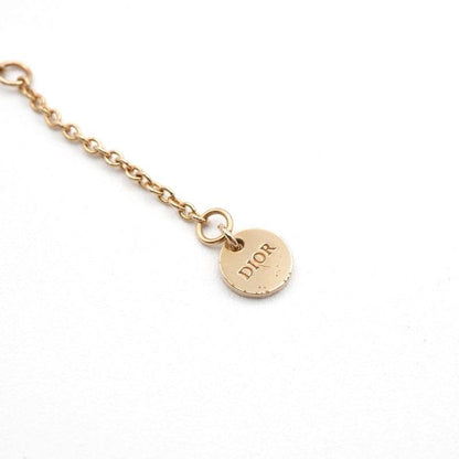 Christian DIOR Clair D LUNE Necklace Pendant Choker Gold Logo Rhinestone