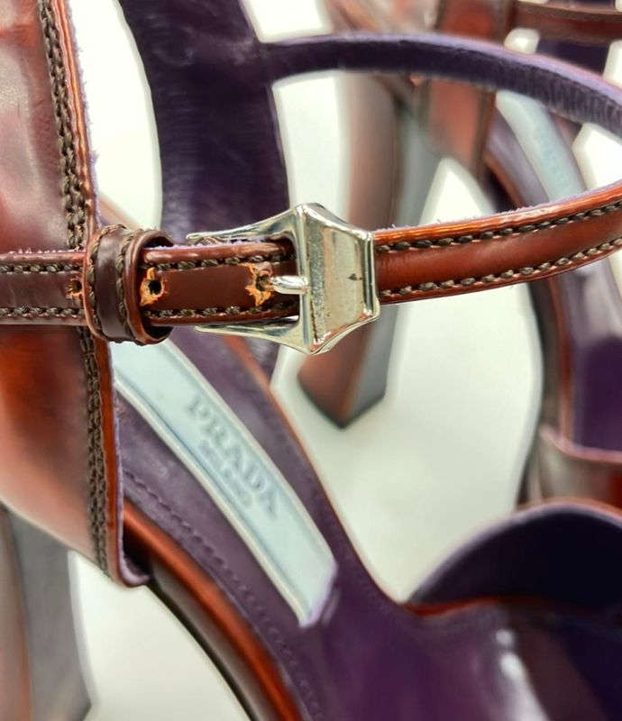 Prada Strap Sandals Women SIZE 34 1/2 21.5cm (8.46in) Prada