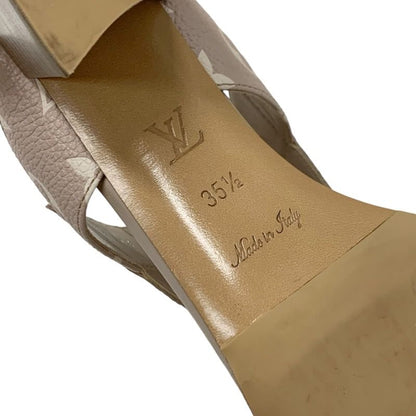 Louis Vuitton Croisier Monogram Sandals Shoes Leather Pink Beige Mules