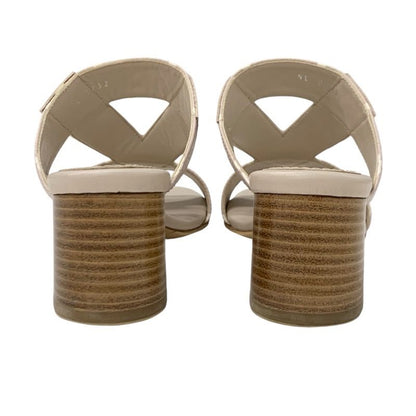 Louis Vuitton Croisier Monogram Sandals Shoes Leather Pink Beige Mules