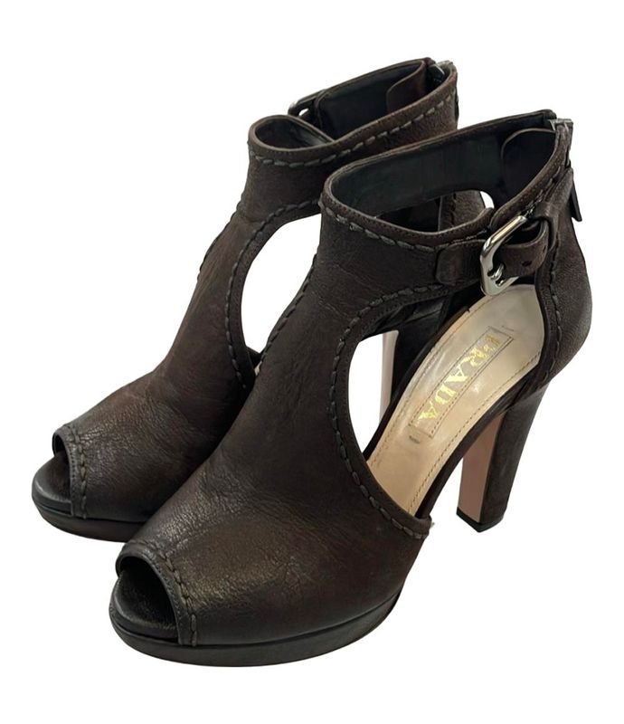 Prada Open Toe Heel Sandals Women's SIZE 34 22cm (8.66in) Prada