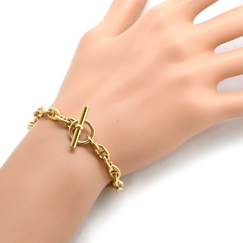 Hermes Bracelet Chaine D'ancre TPM 18k Yellow Gold Yellow Gold 26 Frames