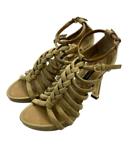 Louis Vuitton Suede Sandals Braided Women's SIZE 34 21.5cm (8.46in) Louis