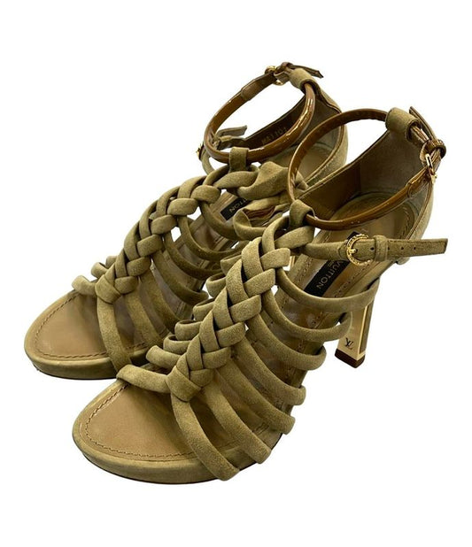 Louis Vuitton Suede Sandals Braided Women's SIZE 34 21.5cm (8.46in) Louis