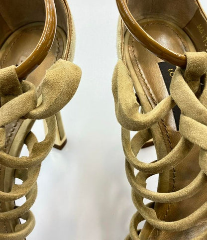 Louis Vuitton Suede Sandals Braided Women's SIZE 34 21.5cm (8.46in) Louis