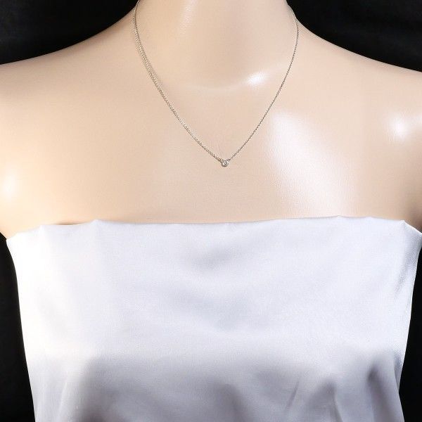 Tiffany & Co By-the-yard Silver Necklace Diamond Total Weight 16g Approx 41cm