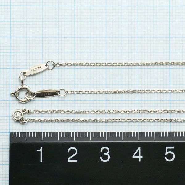 Tiffany & Co By-the-yard Silver Necklace Diamond Total Weight 16g Approx 41cm