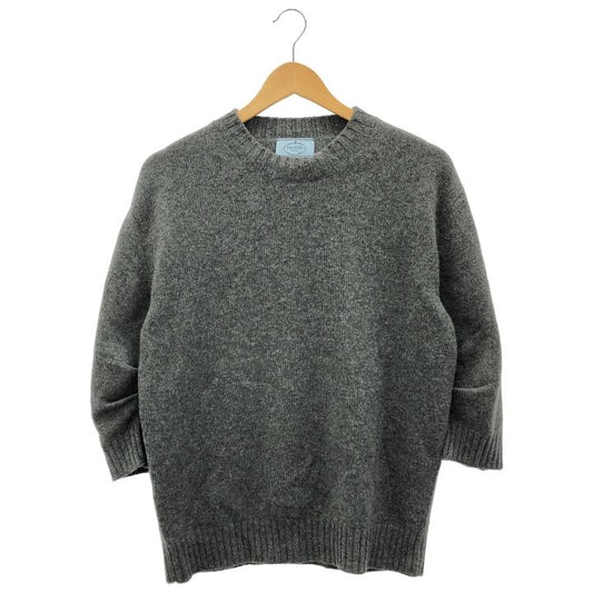 Prada (prada) ③ P24e1e 2020aw Cashmere Knit With 3/4 Length Sleeves Ladies Gray