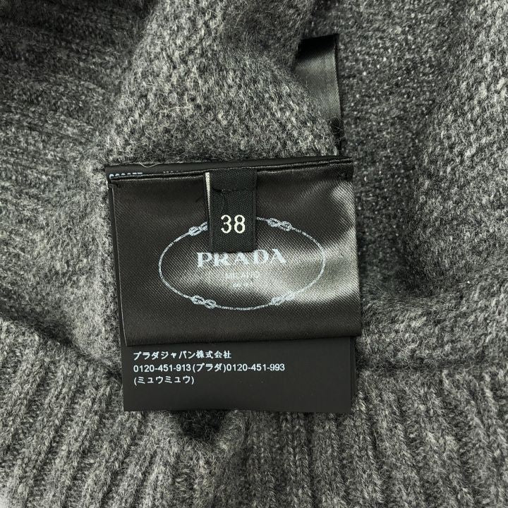 Prada (prada) ③ P24e1e 2020aw Cashmere Knit With 3/4 Length Sleeves Ladies Gray