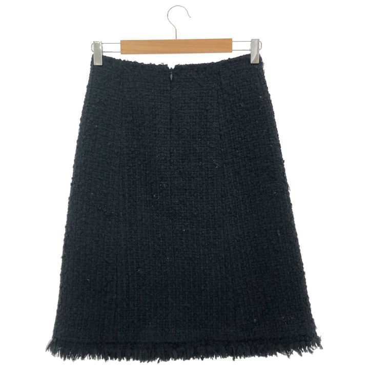 Chanel ③ P56743v28632 Tweed Skirt Women Black 36