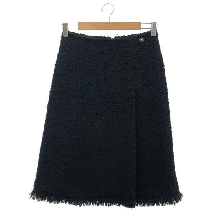 Chanel ③ P56743v28632 Tweed Skirt Women Black 36