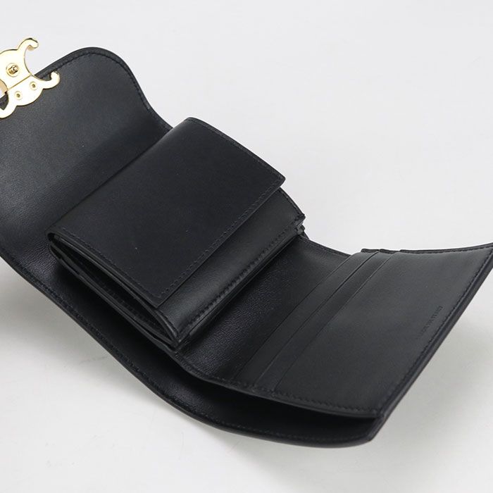 Celine Small Flap Wallet Triomphe 10d783dpv.38no Trifold Wallet Leather Women