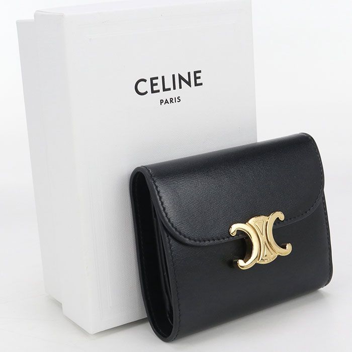 Celine Small Flap Wallet Triomphe 10d783dpv.38no Trifold Wallet Leather Women