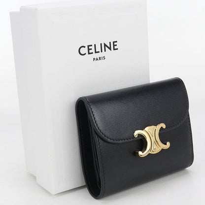 Celine Small Flap Wallet Triomphe 10d783dpv.38no Trifold Wallet Leather Women