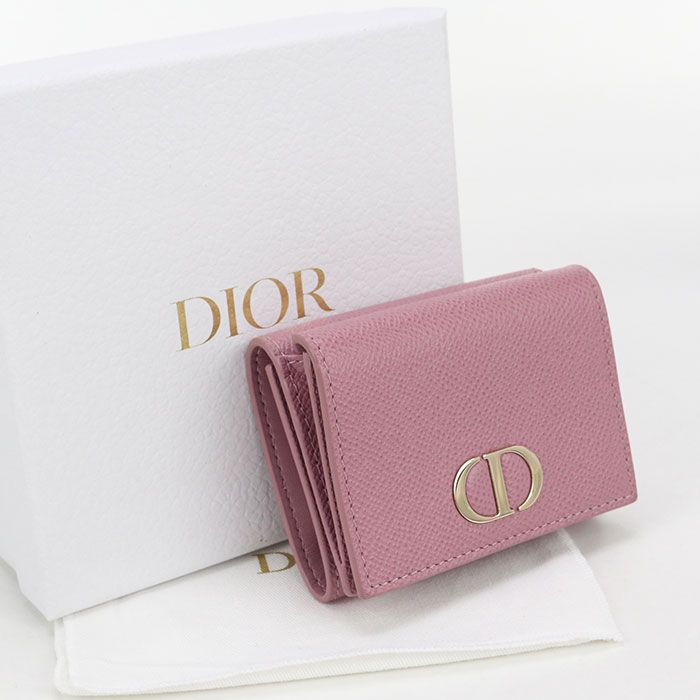 DIOR 30 Montaigne Trifold Wallet Leather Women