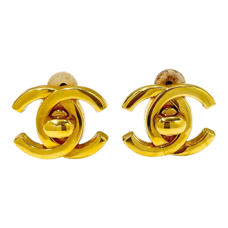Chanel Earring Coco Mark Earring Ladies Turn Lock