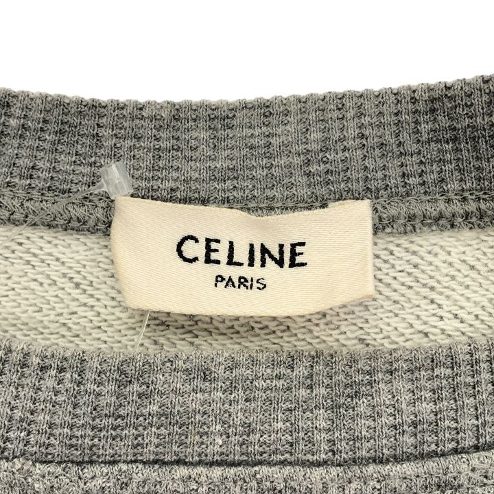 Celine ①③ 20SS Eddie Period College Logo Sweatshirt Women's Gray M