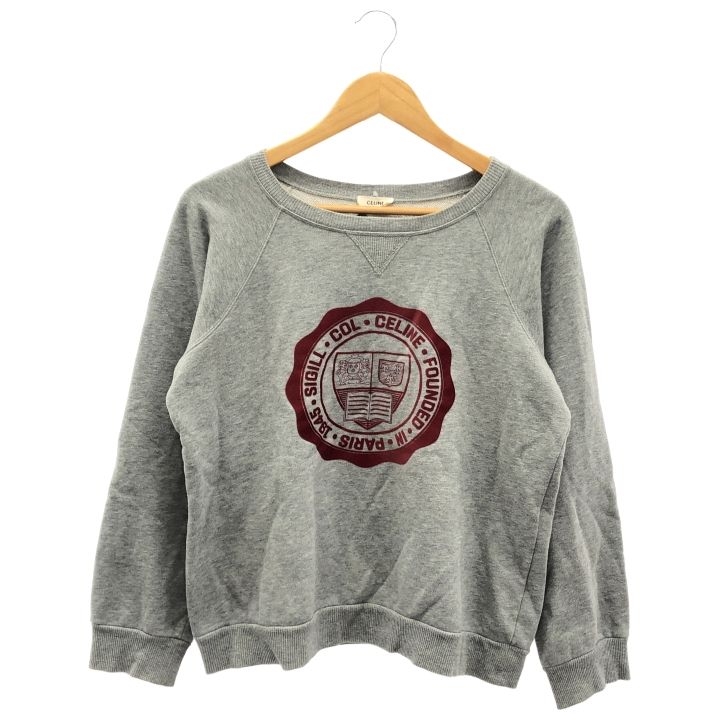 Celine ①③ 20SS Eddie Period College Logo Sweatshirt Women's Gray M