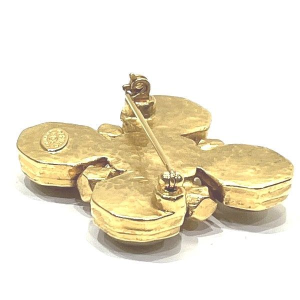 Chanel Coco Mark 97A GP X Faux Pearl Gold Branded Accessories Brooch Ladies