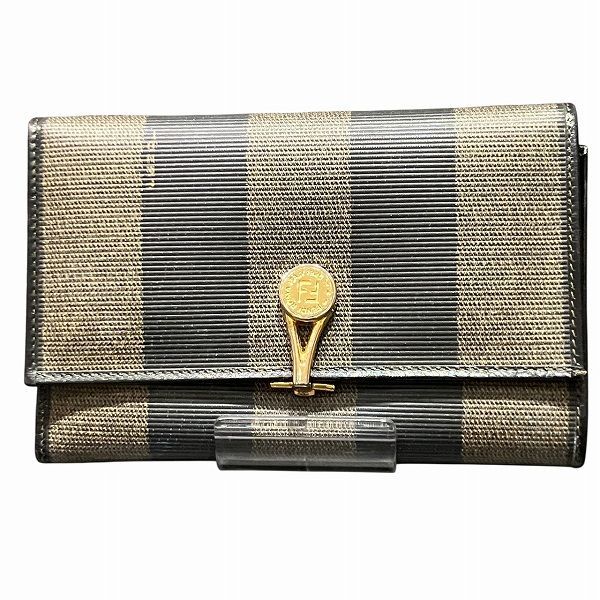 Fendi Pecan Black And Brown Trifold Wallet For Women