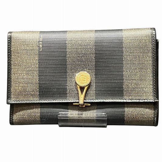 Fendi Pecan Black And Brown Trifold Wallet For Women