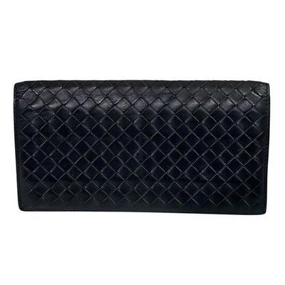 Bottega Veneta Intrecciato Black Long Wallet Bifold Wallet Unisex