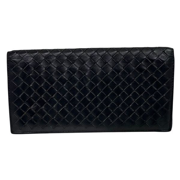 Bottega Veneta Intrecciato Black Long Wallet Bifold Wallet Unisex