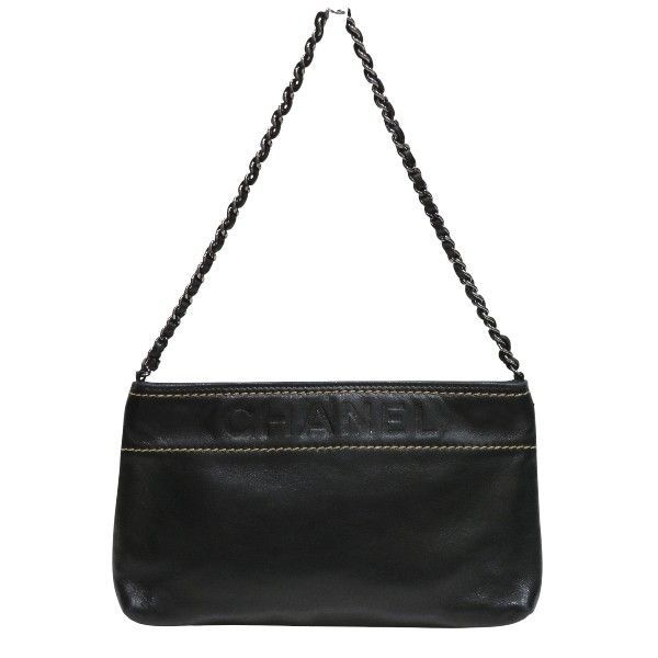 Chanel Accessory Pouch Lambskin Bag Handbag Women