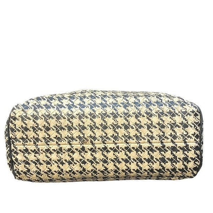 Bottega Veneta Intrecciato Black And Beige Staggered Leather Bag Business Bag