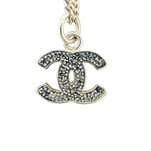 Chanel Coco Mark Rhinestone Branded Accessories Necklace Women