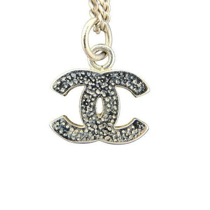 Chanel Coco Mark Rhinestone Branded Accessories Necklace Women