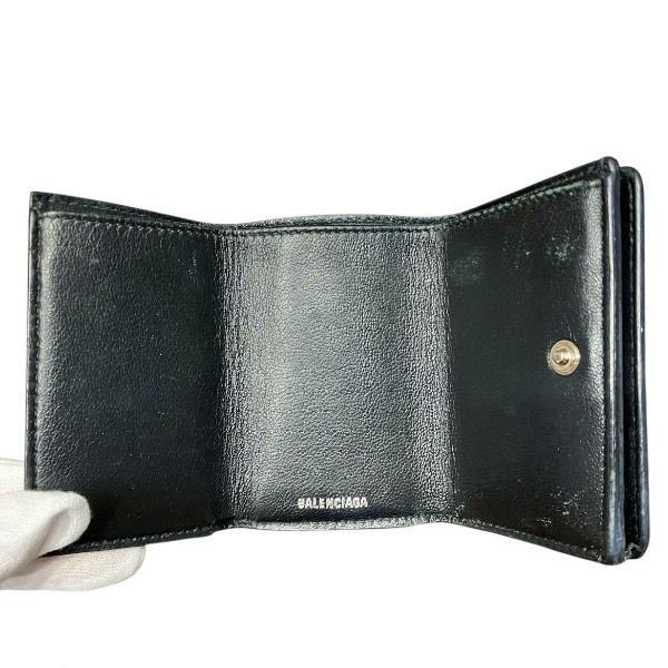 Balenciaga 551921 Black Lame Trifold Wallet For Women