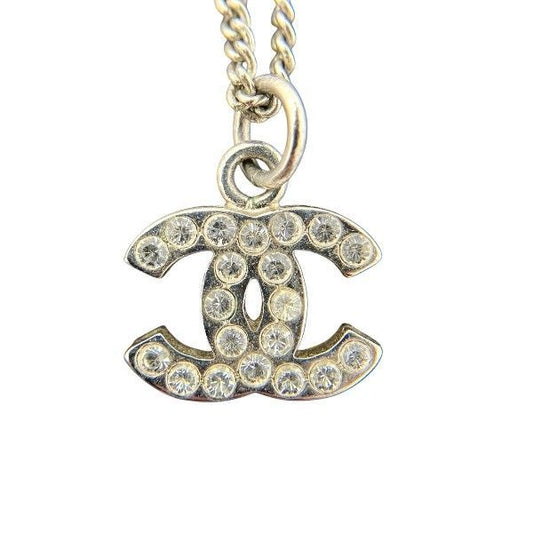 Chanel Coco Mark Rhinestone Branded Accessories Necklace Women
