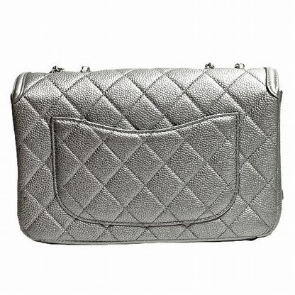 Chanel Matelasse Chain Shoulder Metallic Silver Bag Shoulder Bag Women