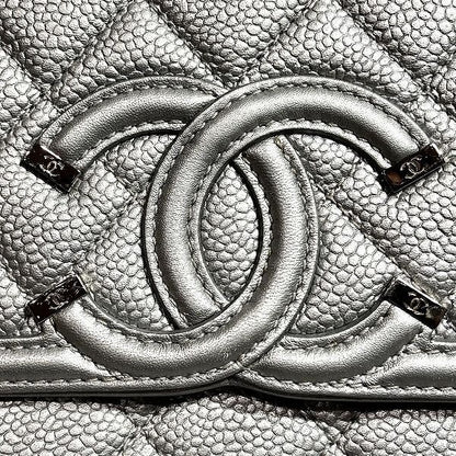 Chanel Matelasse Chain Shoulder Metallic Silver Bag Shoulder Bag Women