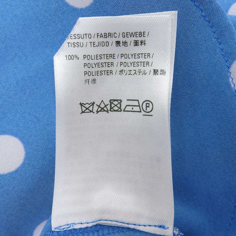 Balenciaga 2020 622280 Dotted Asymmetrical Pleated Skirt Blue 36 Made In Italy