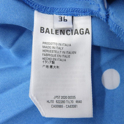 Balenciaga 2020 622280 Dotted Asymmetrical Pleated Skirt Blue 36 Made In Italy