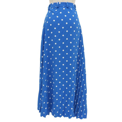 Balenciaga 2020 622280 Dotted Asymmetrical Pleated Skirt Blue 36 Made In Italy