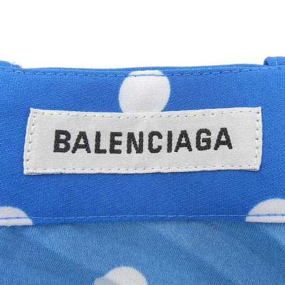 Balenciaga 2020 622280 Dotted Asymmetrical Pleated Skirt Blue 36 Made In Italy